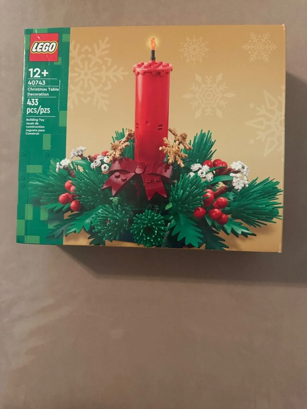LEGO Red Candle Centerpiece with Green Foliage